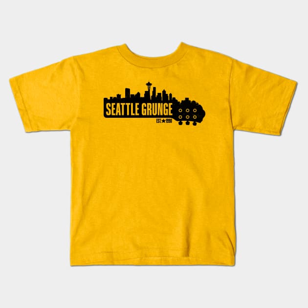 Seattle Grunge Music Kids T-Shirt by TwistedCharm